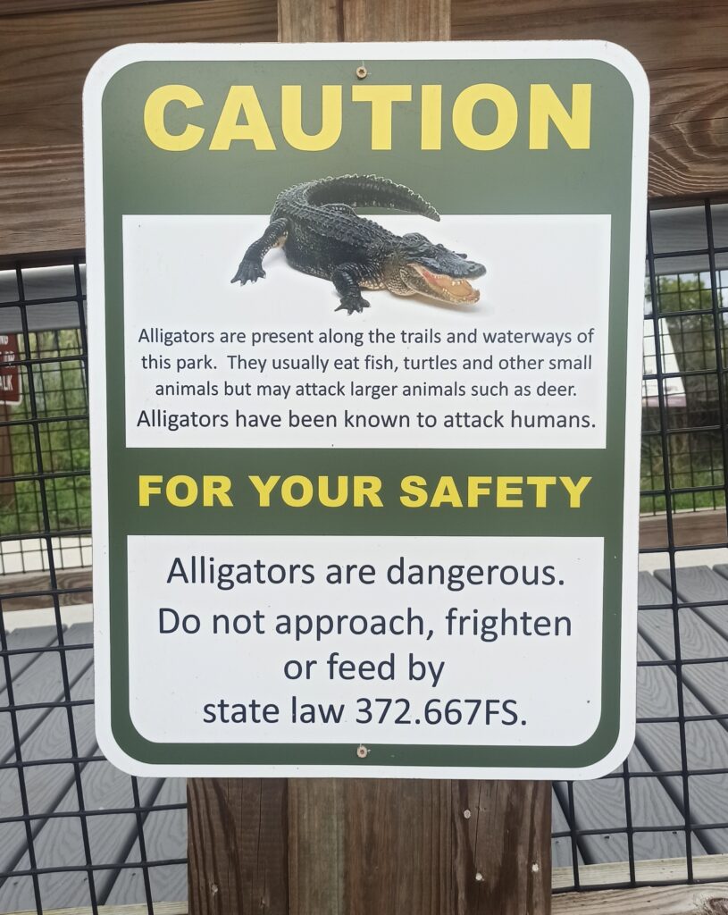 Florida - Señal de precaución caimanes